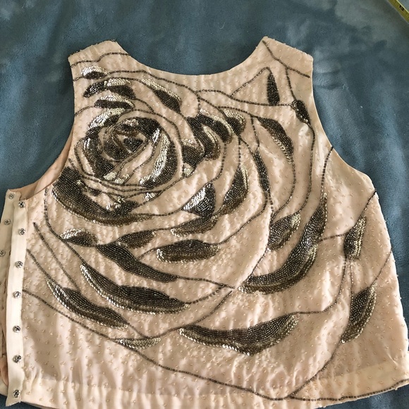 Haute Hippie Hand Beaded Sleeveless Dressy Top - Picture 2 of 6